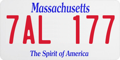 MA license plate 7AL177