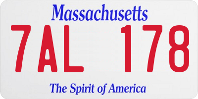MA license plate 7AL178