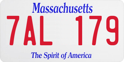 MA license plate 7AL179