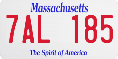 MA license plate 7AL185