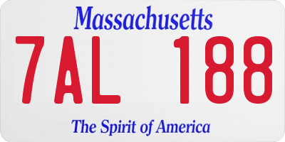 MA license plate 7AL188