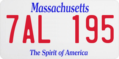MA license plate 7AL195