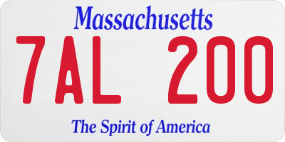 MA license plate 7AL200