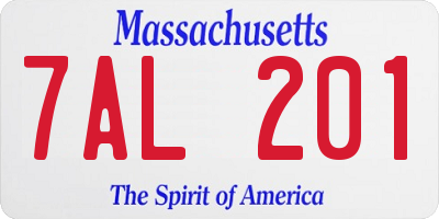 MA license plate 7AL201