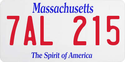 MA license plate 7AL215