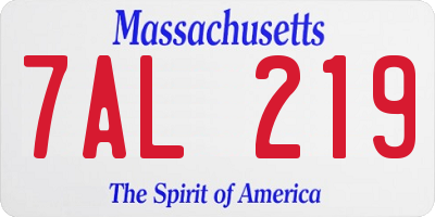 MA license plate 7AL219