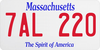 MA license plate 7AL220