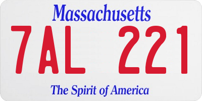 MA license plate 7AL221