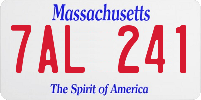 MA license plate 7AL241