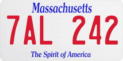 MA license plate 7AL242