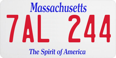 MA license plate 7AL244