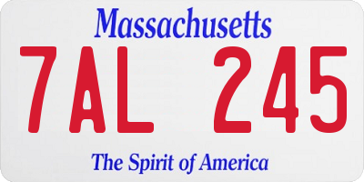 MA license plate 7AL245