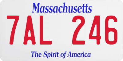 MA license plate 7AL246