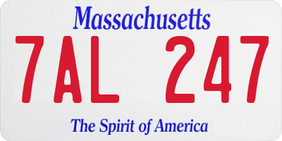MA license plate 7AL247