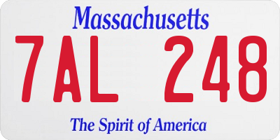 MA license plate 7AL248