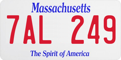 MA license plate 7AL249