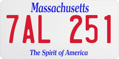 MA license plate 7AL251