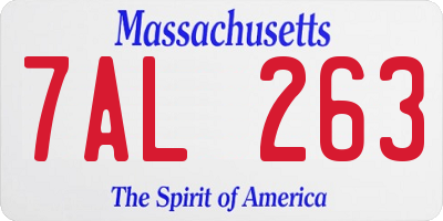 MA license plate 7AL263