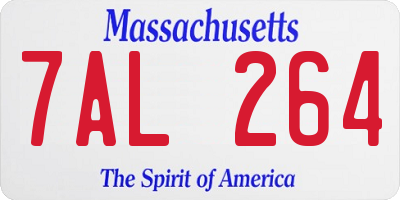 MA license plate 7AL264