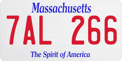 MA license plate 7AL266