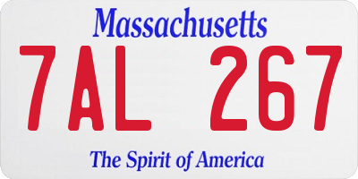 MA license plate 7AL267