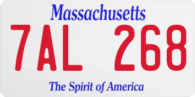 MA license plate 7AL268