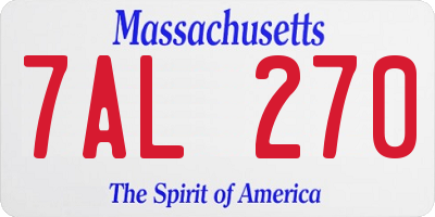 MA license plate 7AL270