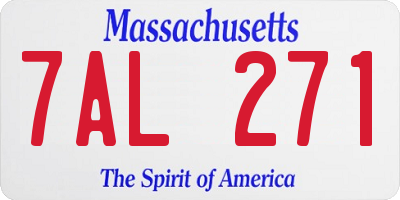 MA license plate 7AL271