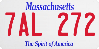MA license plate 7AL272