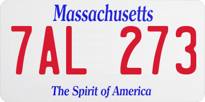 MA license plate 7AL273