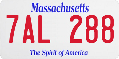 MA license plate 7AL288