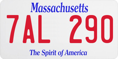 MA license plate 7AL290