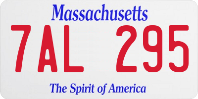 MA license plate 7AL295