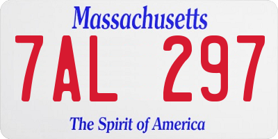 MA license plate 7AL297