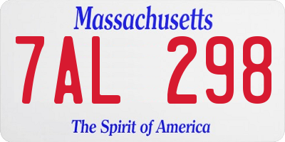 MA license plate 7AL298