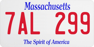 MA license plate 7AL299