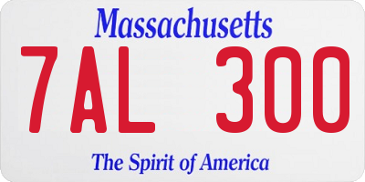 MA license plate 7AL300