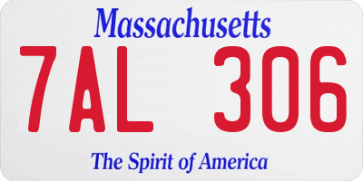 MA license plate 7AL306