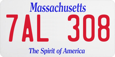 MA license plate 7AL308