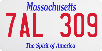 MA license plate 7AL309