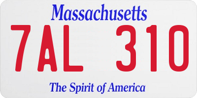 MA license plate 7AL310