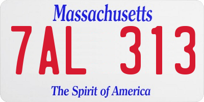 MA license plate 7AL313