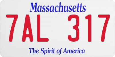 MA license plate 7AL317
