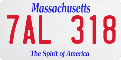 MA license plate 7AL318