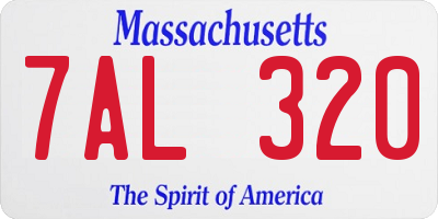 MA license plate 7AL320