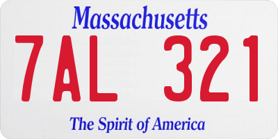 MA license plate 7AL321