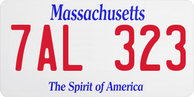MA license plate 7AL323