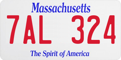 MA license plate 7AL324