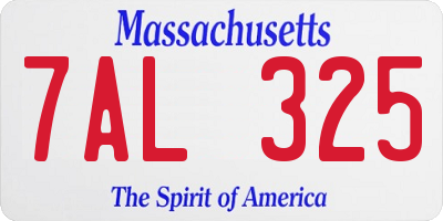 MA license plate 7AL325