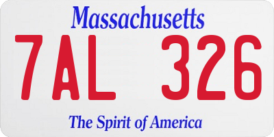 MA license plate 7AL326